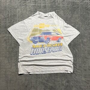 Vintage y2k Chevrolet Racing Car Gray Mens Large Shirt
